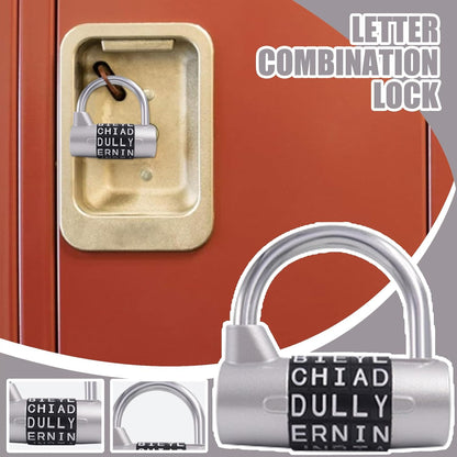 Word Lock, Locker Combination Padlock, Heavy Duty Password Lock, for Door, 2.52 x 2.48 x 1.18 inches, Chain, Luggage, Drawer, Cabinet Safety, Security Locking Tool, Travel Protection