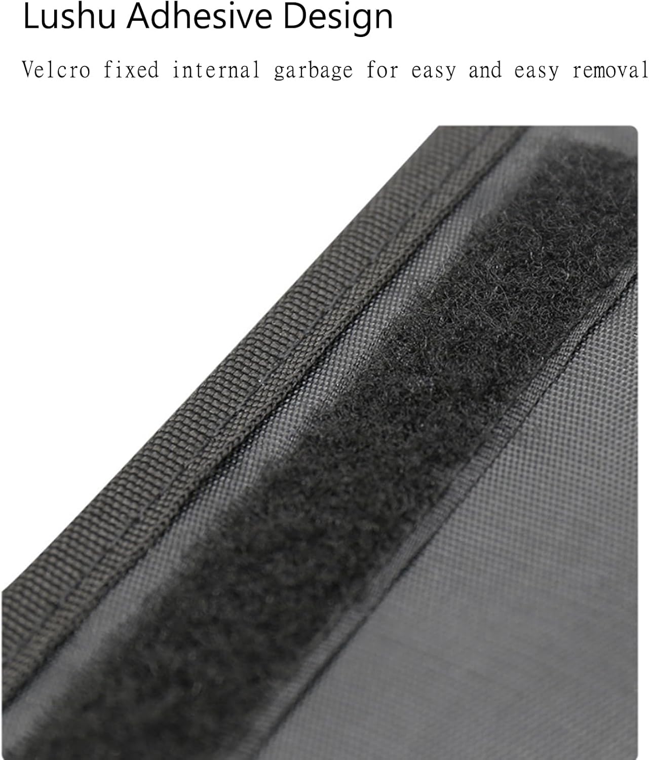 HYPIQQ Pattumiera da Campeggio con Coperchio e Tasche di stoccaggio Pieghevole Hanging Seat Gap necessità per Accessori Auto Life Essentials Cleaning Supplies,Nero,One Size