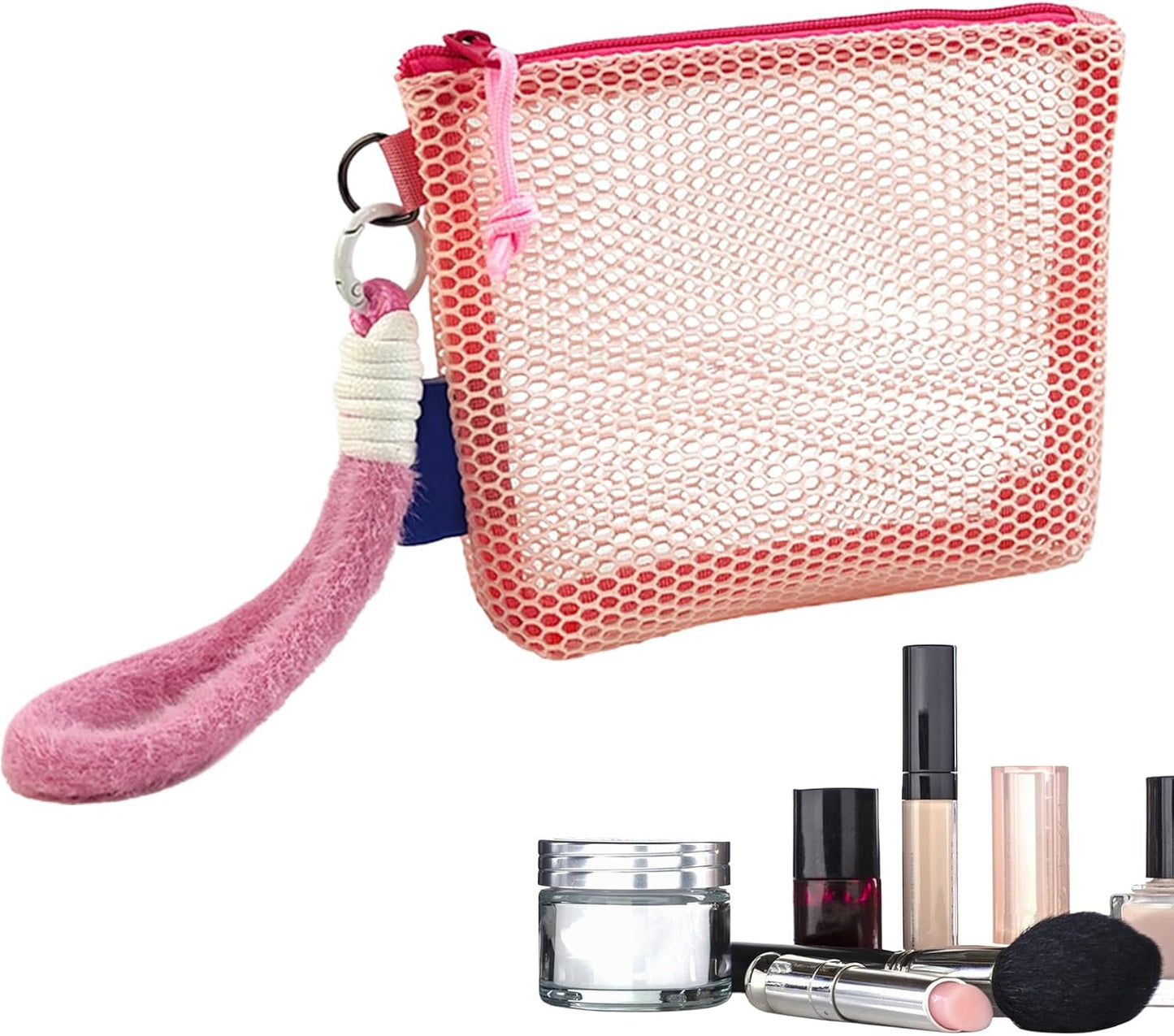 Clear Travel Makeup Bag, Lightweight Toiletry Organizer with Net Pockets 5,90 pollici, Portable Cosmetic Bag for Daily Use, Palestra, Car, Honeymoon, Vacation, Hiking, Dorm, Hotel, b, Se référer au