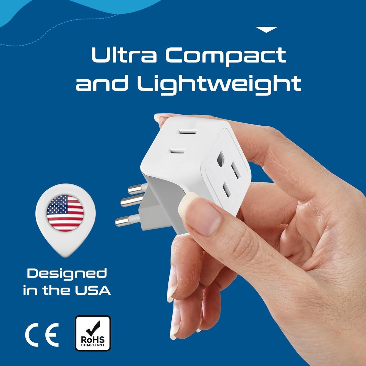 Ceptics Canada to Switzerland Travel Adapter (Type J) - Dual Input - Ultra Compact - Charge your Cell Phone, Laptops, Tablets (CT-11A, 3 Pack)