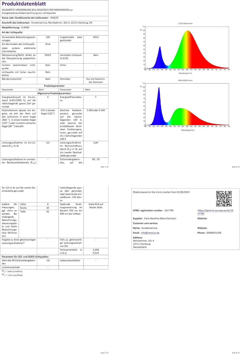 VIMLED 12 V LED Injection Modules - Pack of 10 4 W / 360 lm in Warm White - IP67 Waterproof SMD LED Injection Modules for Lighting for Light Advertising, Ambience or as a Work Light