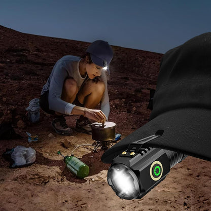 Magnetic Rechargeable Flashlight,Bonlaer USB C Rechargeable Small LED Flashlight with Clip,IPX6 Waterproof Tactical Pocket Flashlights for Hiking,Camping,Emergency