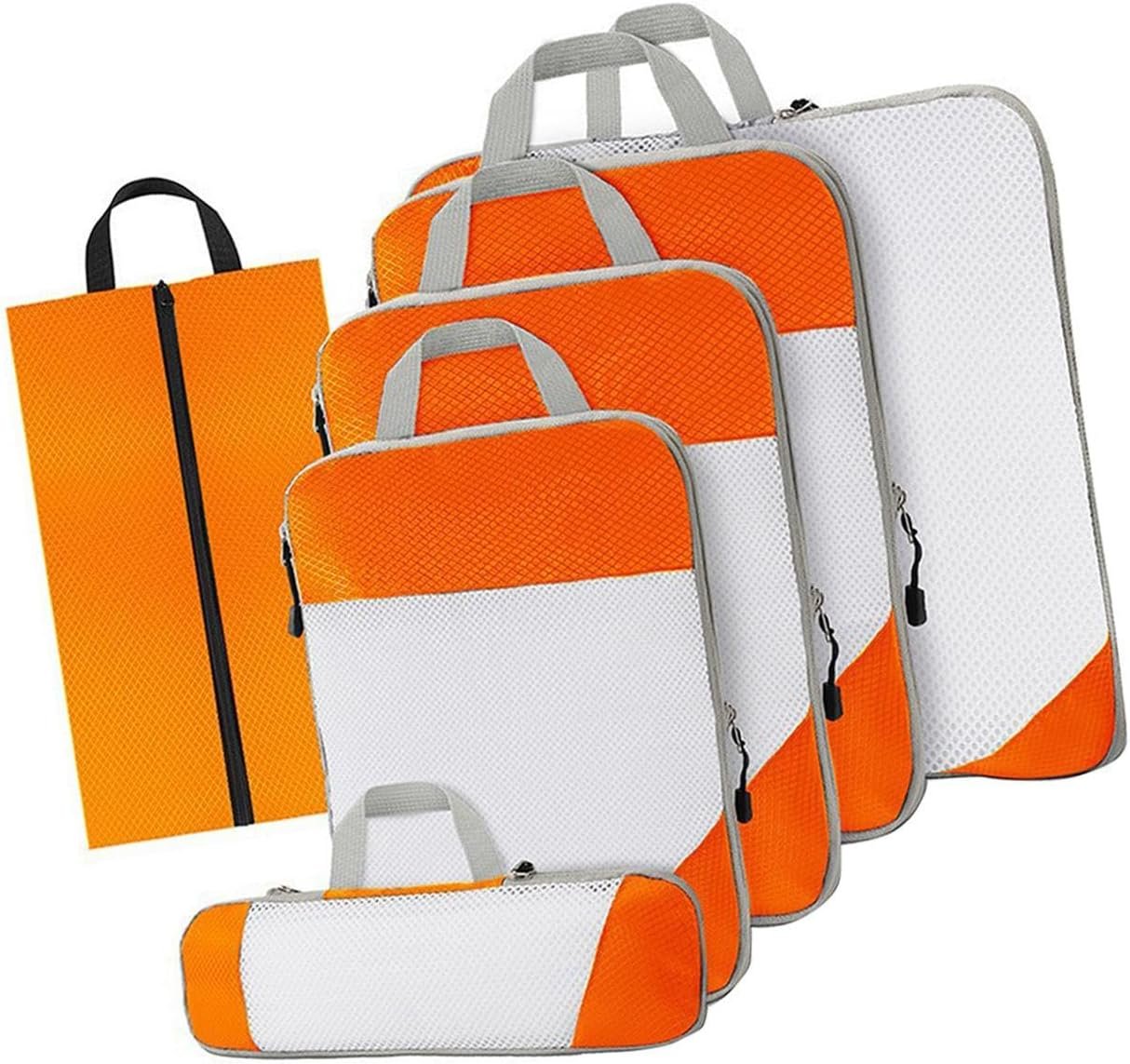 Gralara Ultimate Travel Packing Cubes Set for Seamless Organization, Orange