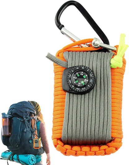 Camp Survival Kit | Survival Gear Equipment Tools - Hunting Fishing includes Saw, Paracord, Pin, Return Pin, Hiking Buckle Etc Shwing