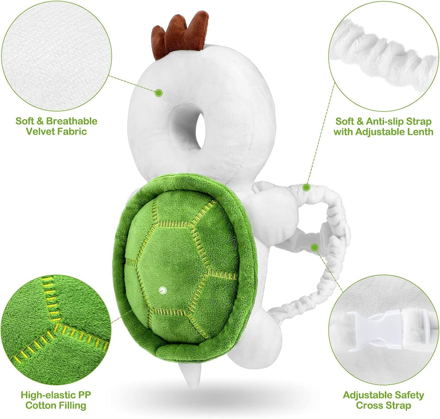 Mounting UP Baby Toddler Head Protector Backpack Head Safety Pad Adjustable Backpack Baby Head Protection Wear for Infant Toddler & Walker Walking & Crawling Cute Tortoise CA