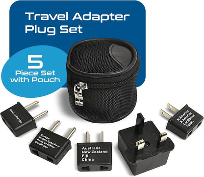 Ceptics International Travel Adapter Plug (Compact) - 5 pcs Set with Pouch (UP-5KP)