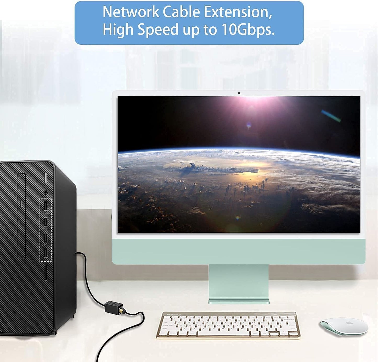 RJ45 Coupler, Ethernet Cable Extender Adapter for Cat7/Cat6/Cat5e/Cat5 - In Line Female to Female (6 Pack Black)