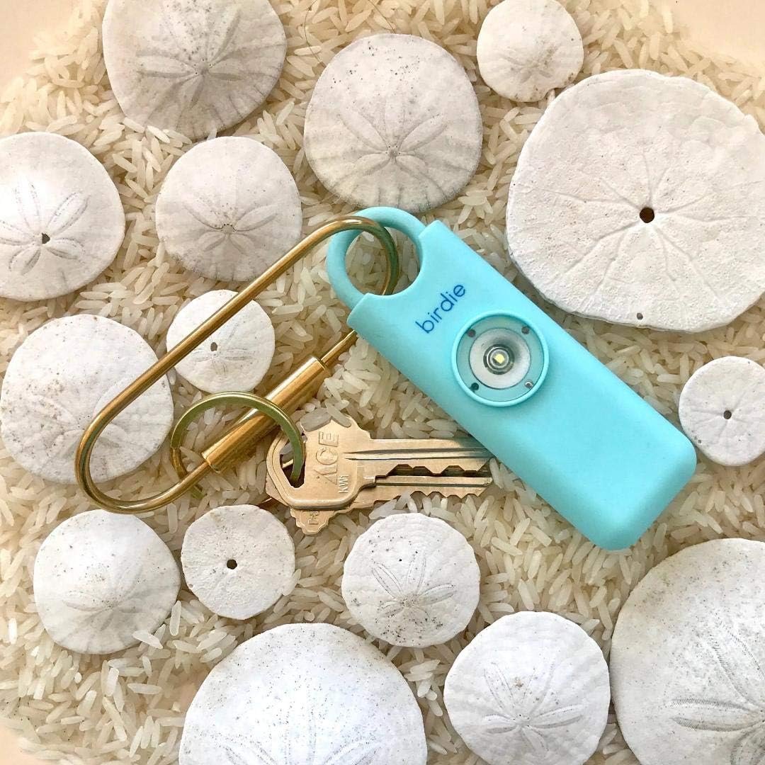 She's Birdie - The Original Personal Safety Alarm for Women by Women - LOUD Siren, Strobe Light and Solid Brass Key Chain in a Variety of Colors (Aqua)