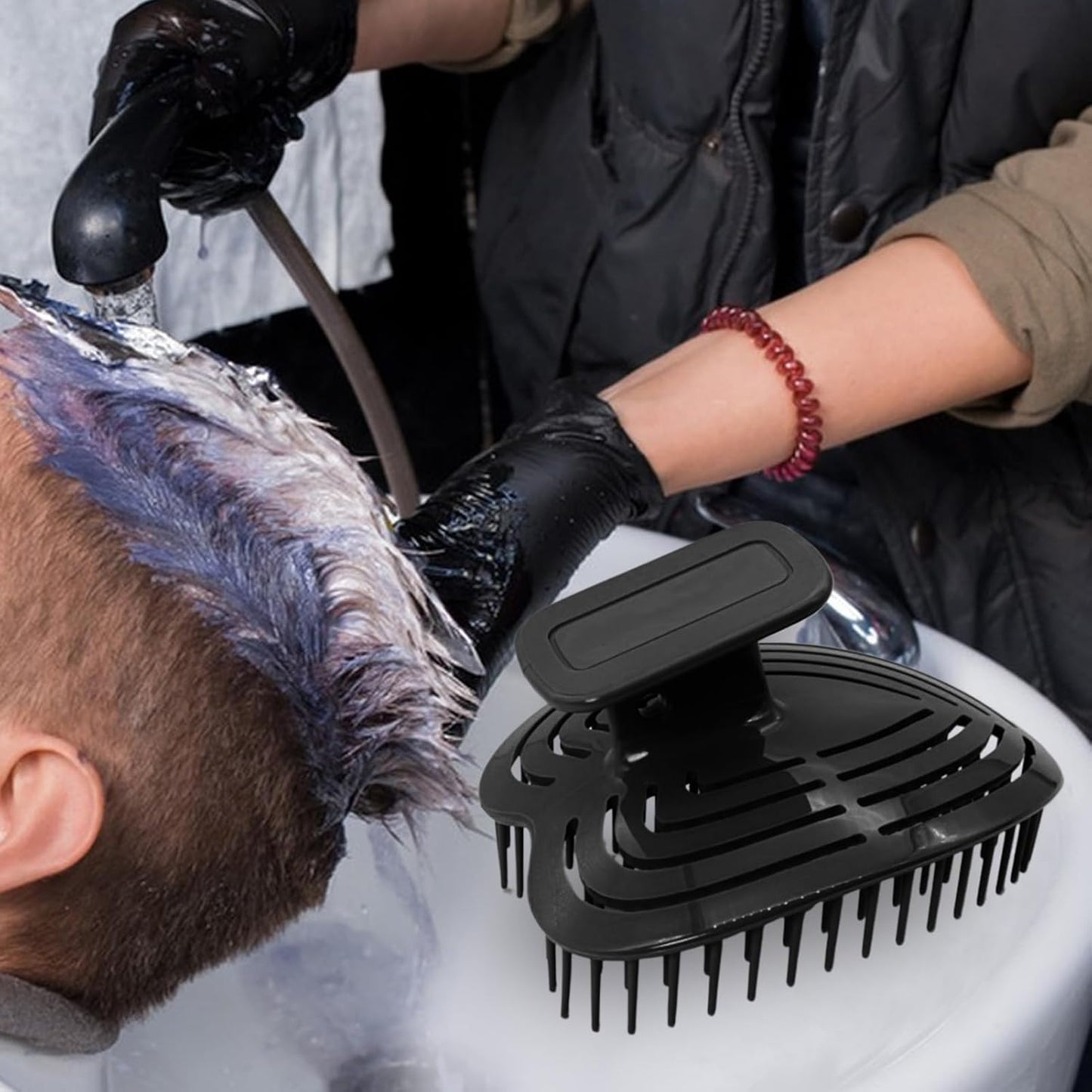 Shampoo Brush Hair Massager - Men Hair Scrubber Washing Brush | Ergonomic Handle Design Gentle Comb, Grooming Cleansing Tool For Father, Husband, Boyfriend
