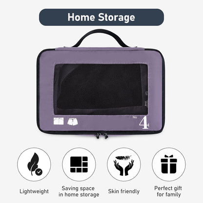 ECOHUB Organizer Suitcases 7 Pieces Packing Cubes Kit Travel Kit Environmentally Friendly PET Travel Accessories Organizer Space-Saving Travel Shoe Holder Organizer Backpack (Purple)