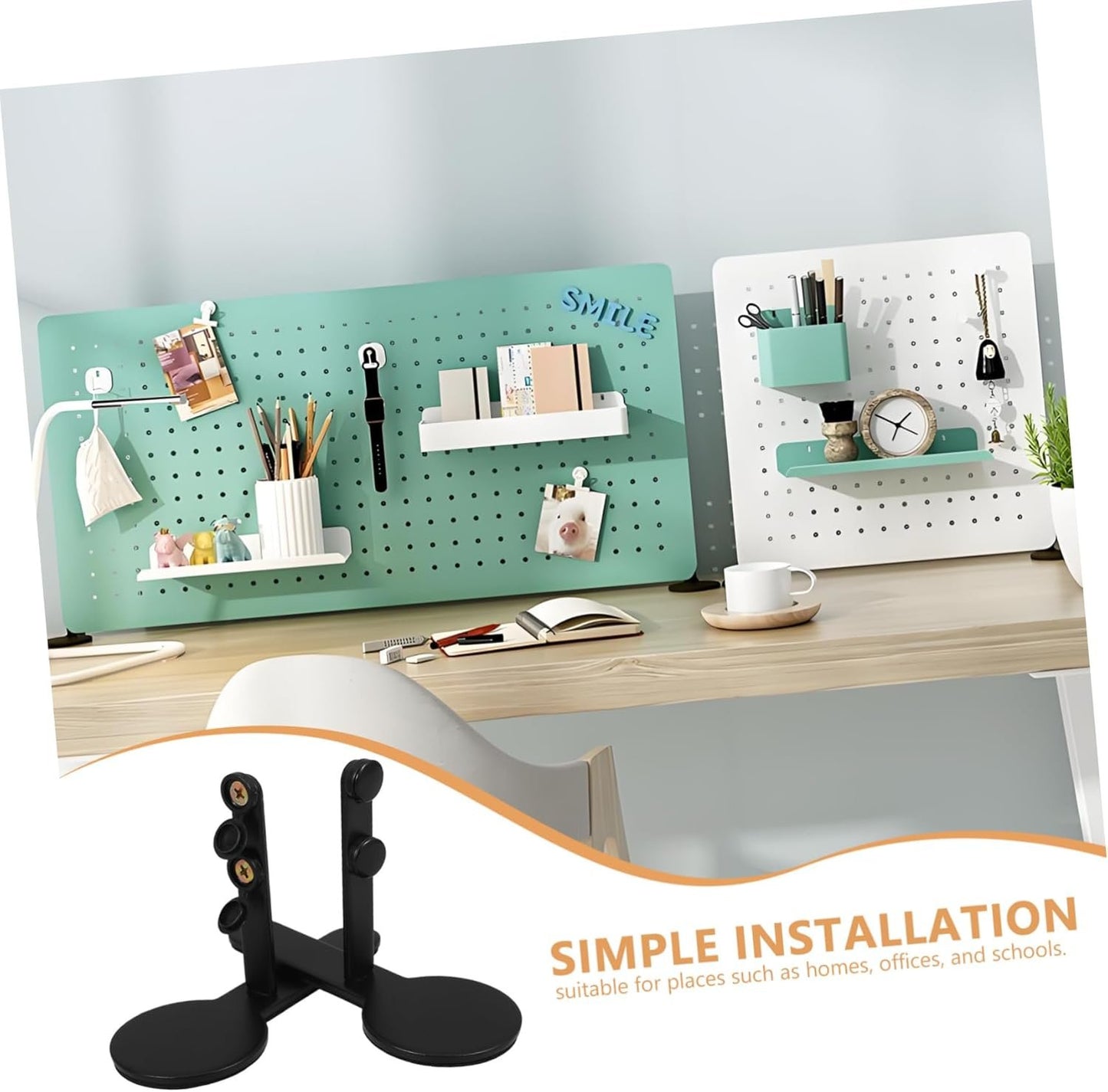 OSALADI Stable Metal Pegboard Bracket for Desk Easy Install Desk Mount Kit Perfect for Workspace Organization and Display