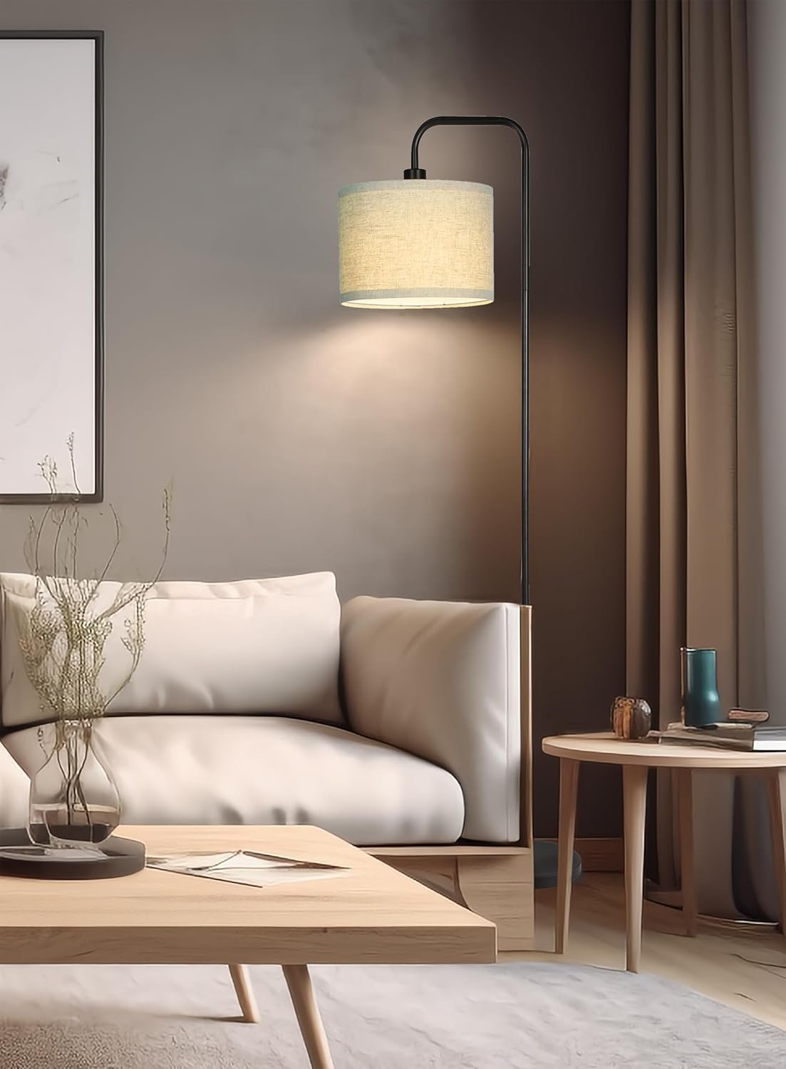 Floor Lamp for Living Room, Modern Arc Standing Lamp, 3 Color Temperatures, Bulb Included Suitable for Living Room, Bedroom, Office, Study, Baby's Room etc.