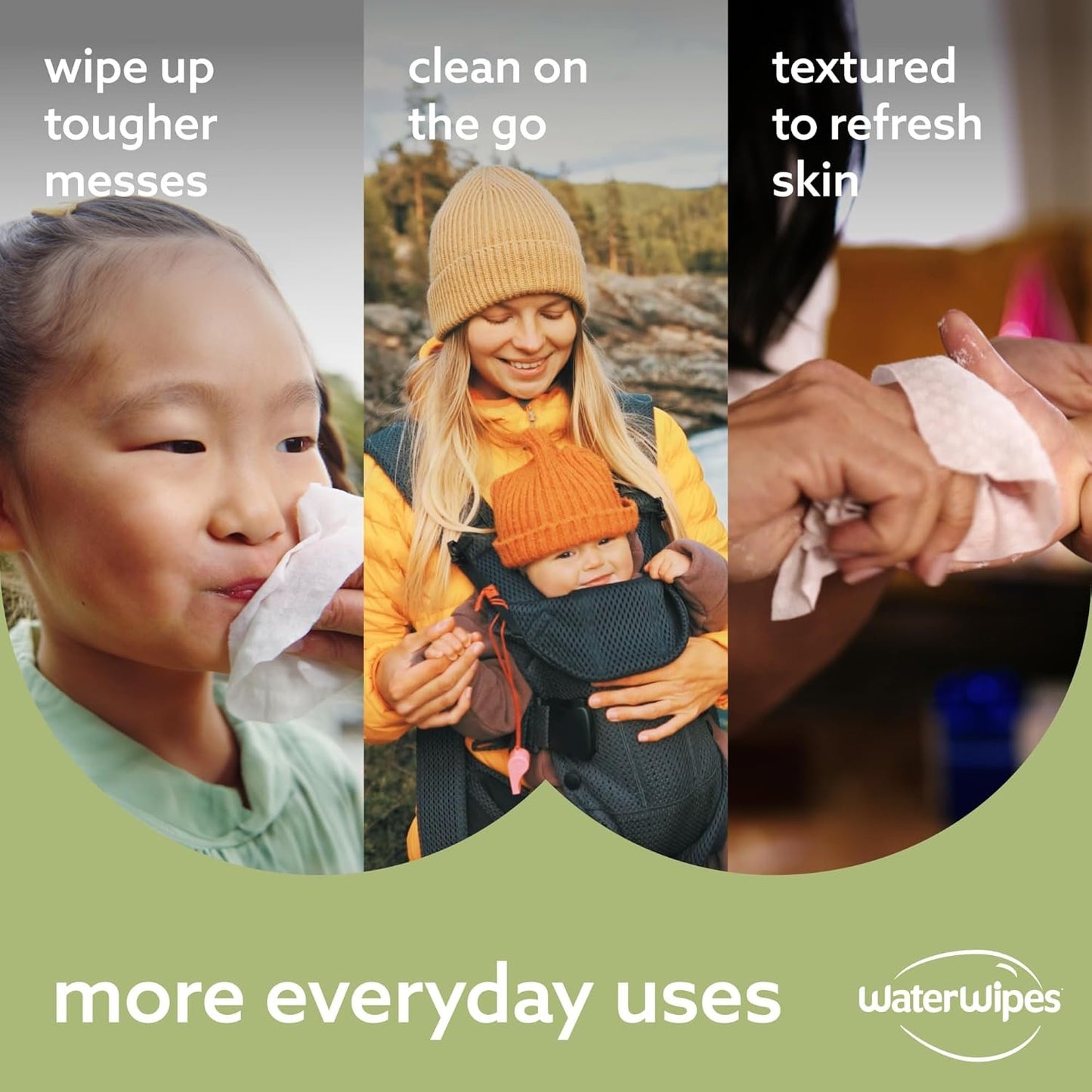 WaterWipes Plastic-Free Textured Clean, Toddler & Baby Wipes, 99.9% Water Based Wipes, Unscented & Hypoallergenic for Sensitive Skin, 240 Count (4 packs), Packaging May Vary