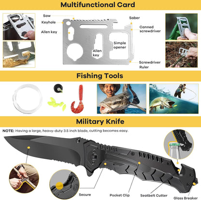 Survival Kit, Emergency kit and First Aid Kit for Outdoor, Survival Gear with Molle System, Professional Tools for Camping, Earthquake, Outdoor Adventure, Hiking and Hunting