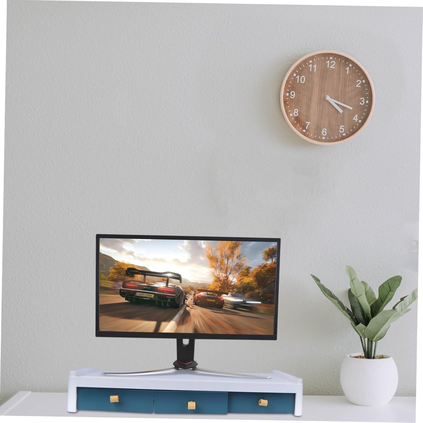 Yardenfun 1Pc Desktop Elevated Shelf for Computer Durable Storage Stand for Keyboard Sundries Stylish Office Riser for Home School Workspace Organization
