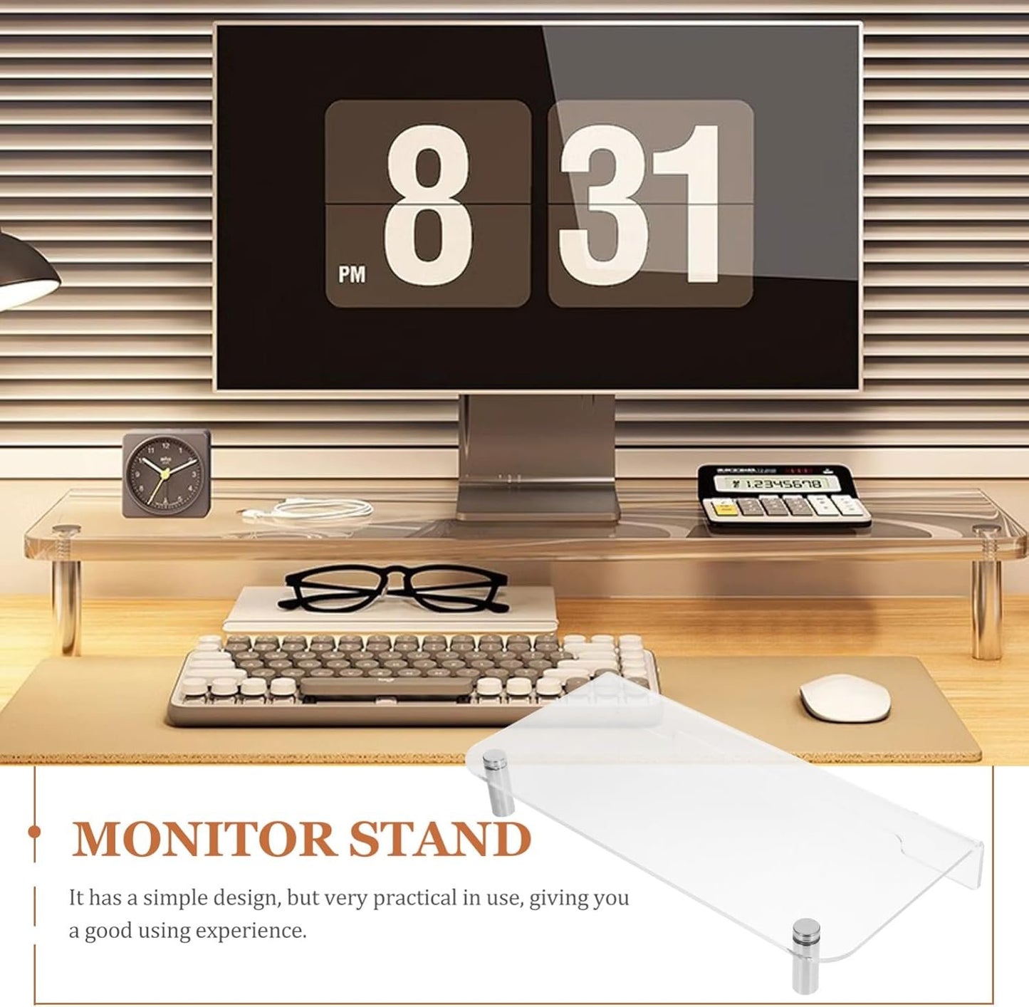 CIYODO Monitor Riser Stand with Feet Desktop Laptop Holder for Efficient Workspace Organization Durable and Elegant Design