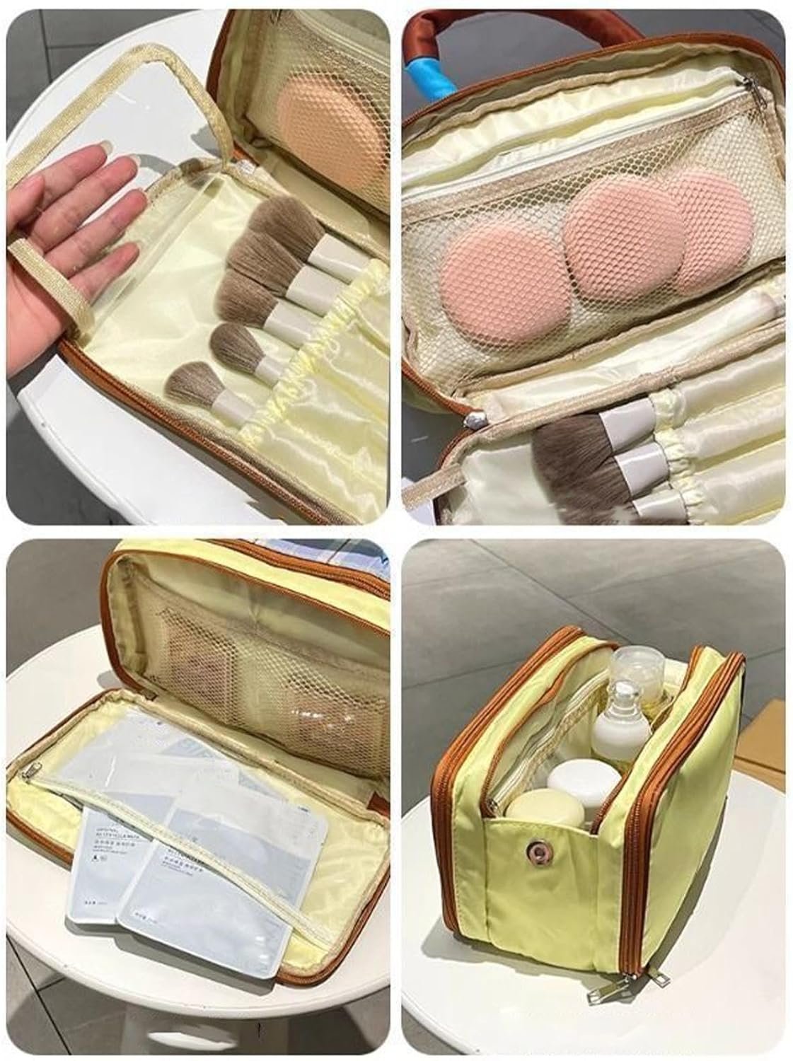 Airport Carry Pouch - Travel Size Toiletries Bag, Zippered Cosmetic Kit, Large Plaid Grooming Kit Organizer | Stadium-Approved Travel Hygiene Pouch for Festival, Concert, Airplane, Vacation, Work