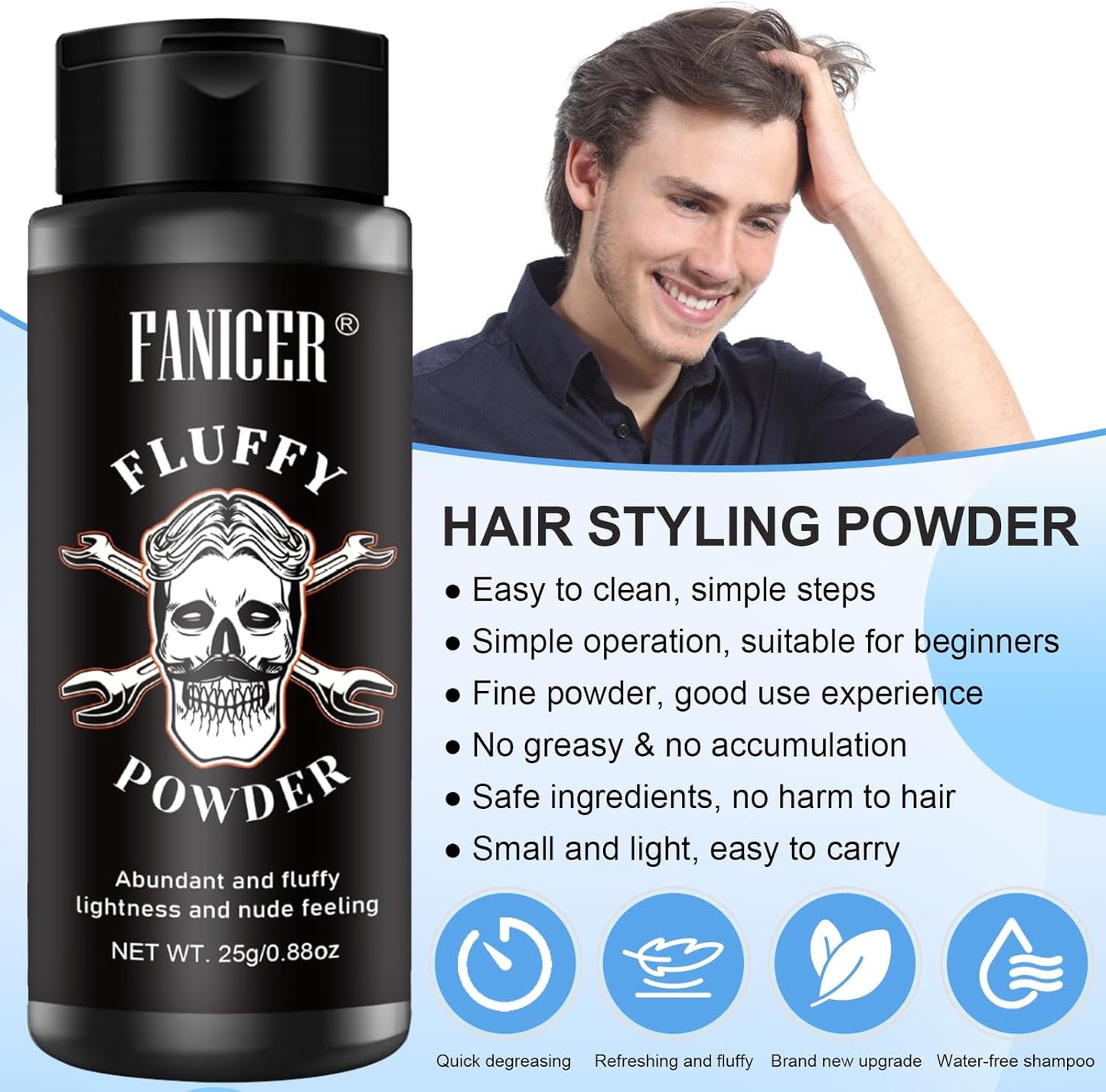 25 g Styling Powder with Matte Effect, Hair Styling Powder, Volumizing Hair Powder, Texture Volume Powder, Volumizing Hair Powder, Volumizing Hair Powder, for Women and Men, Matte Appearance