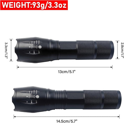 LED Flashlights - High Lumen Mini Tactical Flashlights with 5 Modes, Zoomable Beam, Water-Resistant Design for Camping, Outdoor, and Home Use (4)