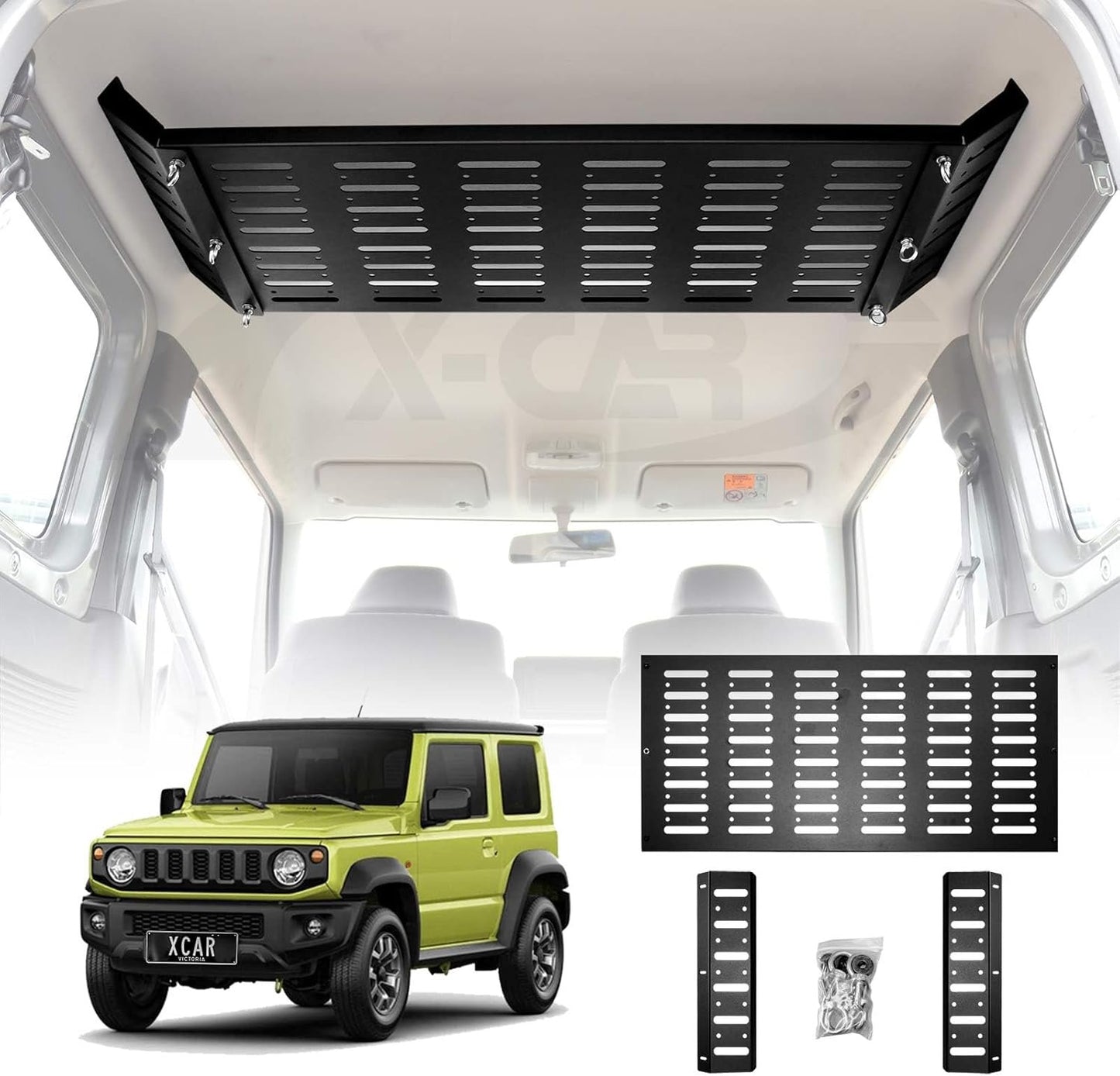 X-CAR Rear Rack Storage Celling Shelf for Suzuki Jimny 3-Door 2018-2025 Internal Trunk Expansion Durable Interior Bracket Luggage Organizer