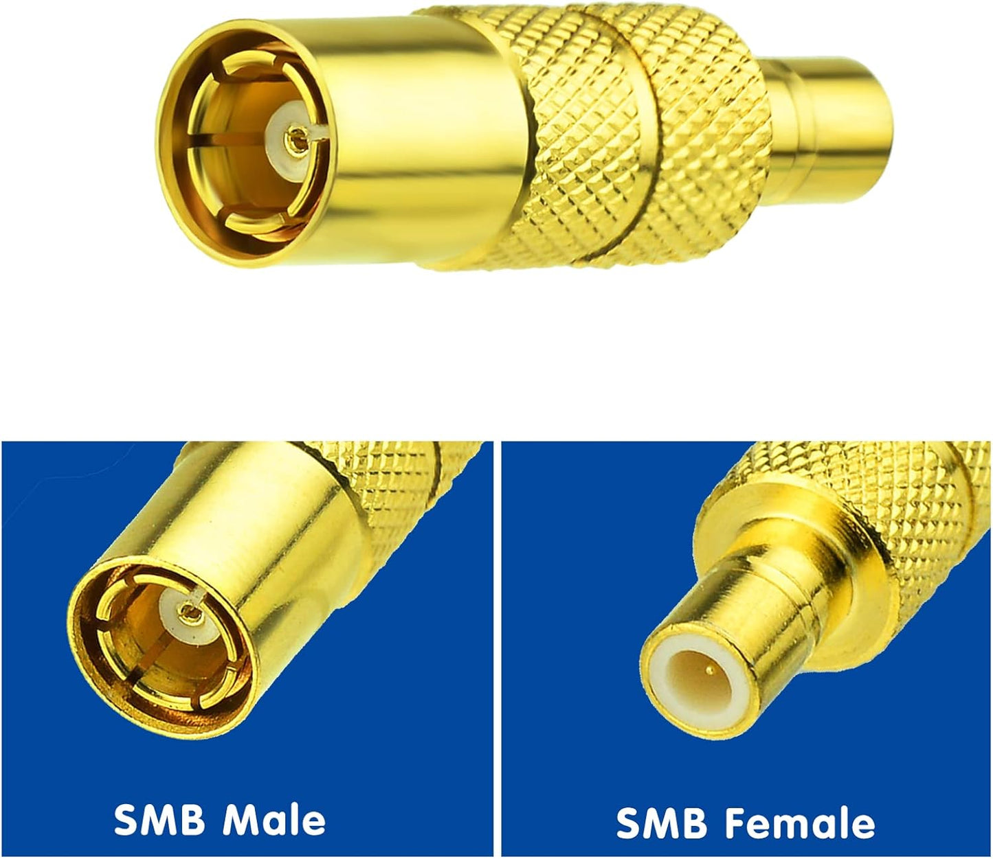 Bingfu SMB Female to Male Adapter Converter Connector 4 Kit Adapter DAB Car Antenna for Dab+ Radio