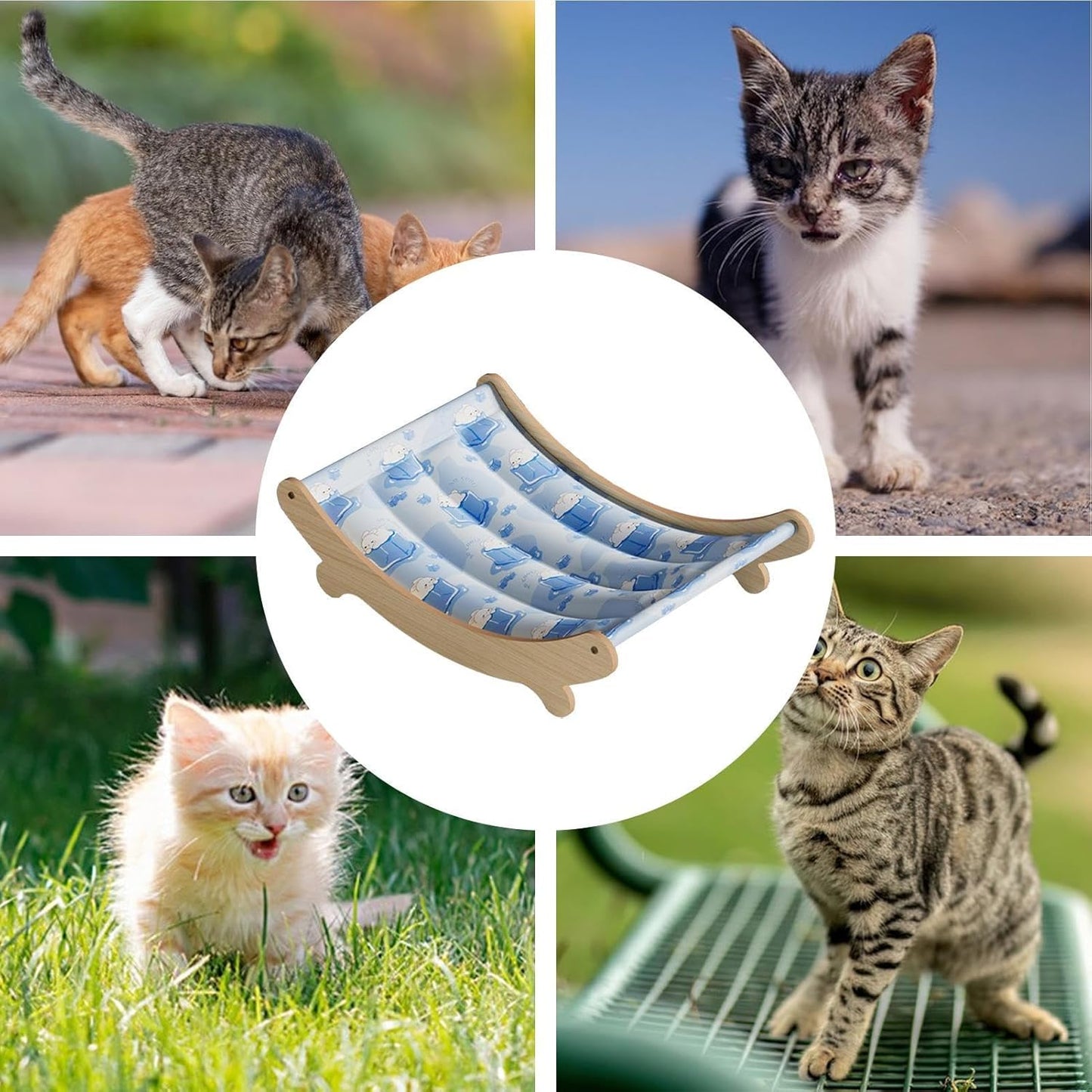 Lpsdssre Sedia Da Gatto, Amache Per Gatti Lavabili, Letto Per Animali Domestici Di Raffreddamento, Punto Di Riposo Elevato, Mobili Eleganti E Pratici, 49x31.5x13cm, Per Uso Esterno E Interno