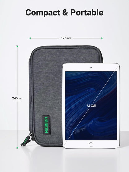 UGREEN Electronic Organizer, Portable Travel Gadget Bag, Large Capacity Tech Pouch for Small Charger Adapter Power Bank Hard Drive SD Card, Cable, Single-Layer