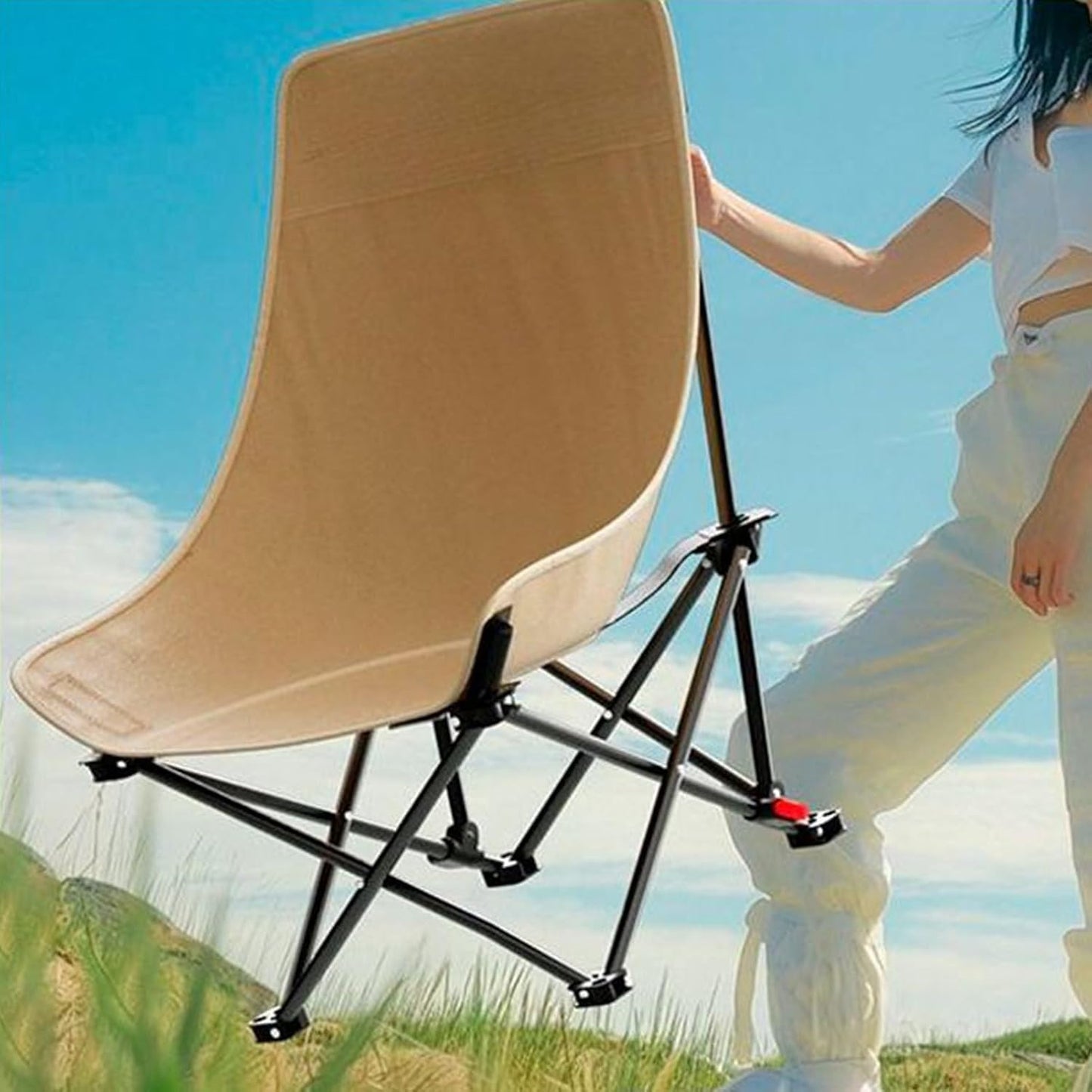 Folding Camping Chair, Portable Beach Seat, Breathable Outdoor Gear, 35.83 x 18.11 x 18.11 Inches, Lightweight Travel Furniture, for Garden, Hiking, Fishing, Picnic, Sports Events