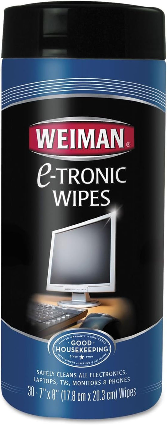 WEIMAN 30 Pack TV and Computer Electronic Wipes Comes with 3 Edged Microfibre Cloths