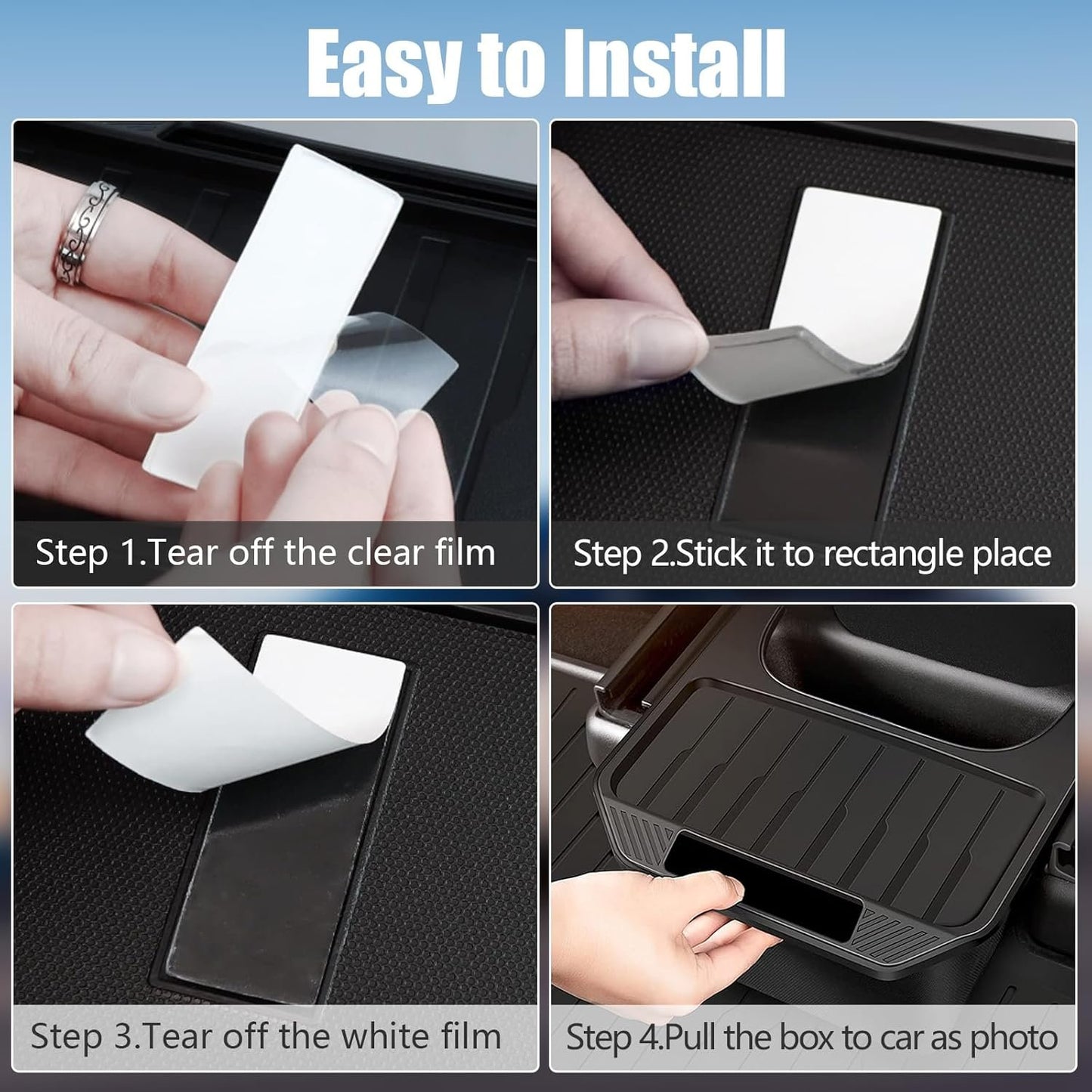 Rear Center Console Organizer for Tesla 2024 Model Y, Car Storage Box Backseat Garbage Can TPE Row Seat Container with Lid Interior Accessories for 2024 2023-2020 Model Y
