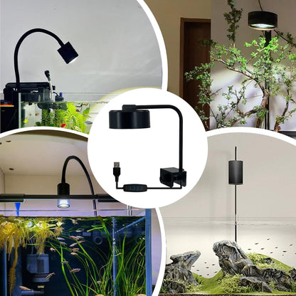 LED Aquarium Light, Saltwater Fish Tank Lamp, Smart 3 Mode Brightness Control, 15.5x6x13.6cm, 360 Adjustable Lighting, for Shrimp, Marine Fish, Coral Reef, Freshwater Displays