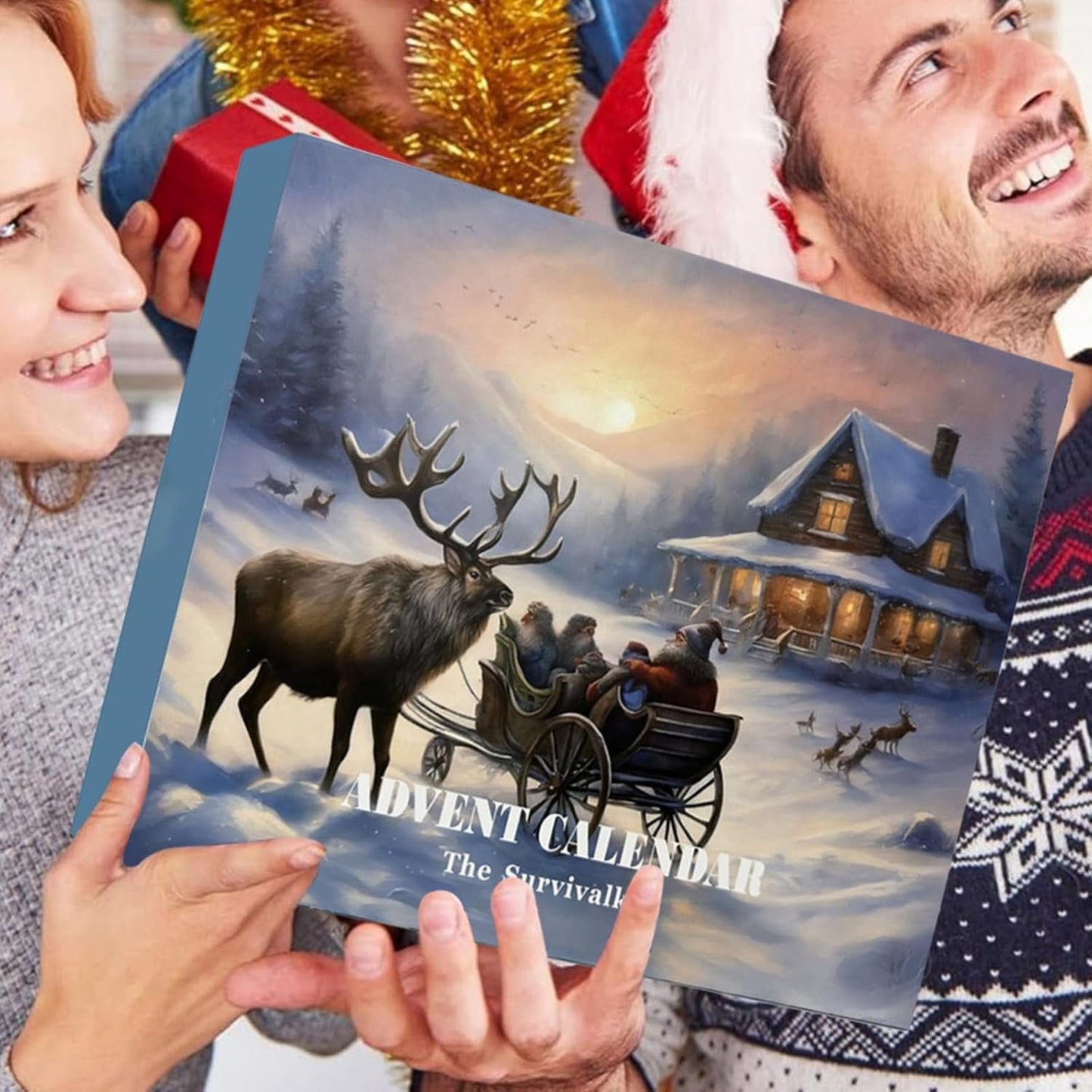 Advent Calendar 2024 Adult, 24 Days Survival Kit Christmas Countdown, Survival Tools for Men, Survival Gadgets, Survival Equipment Set, for Hiking Camping Backpacking (1Set)