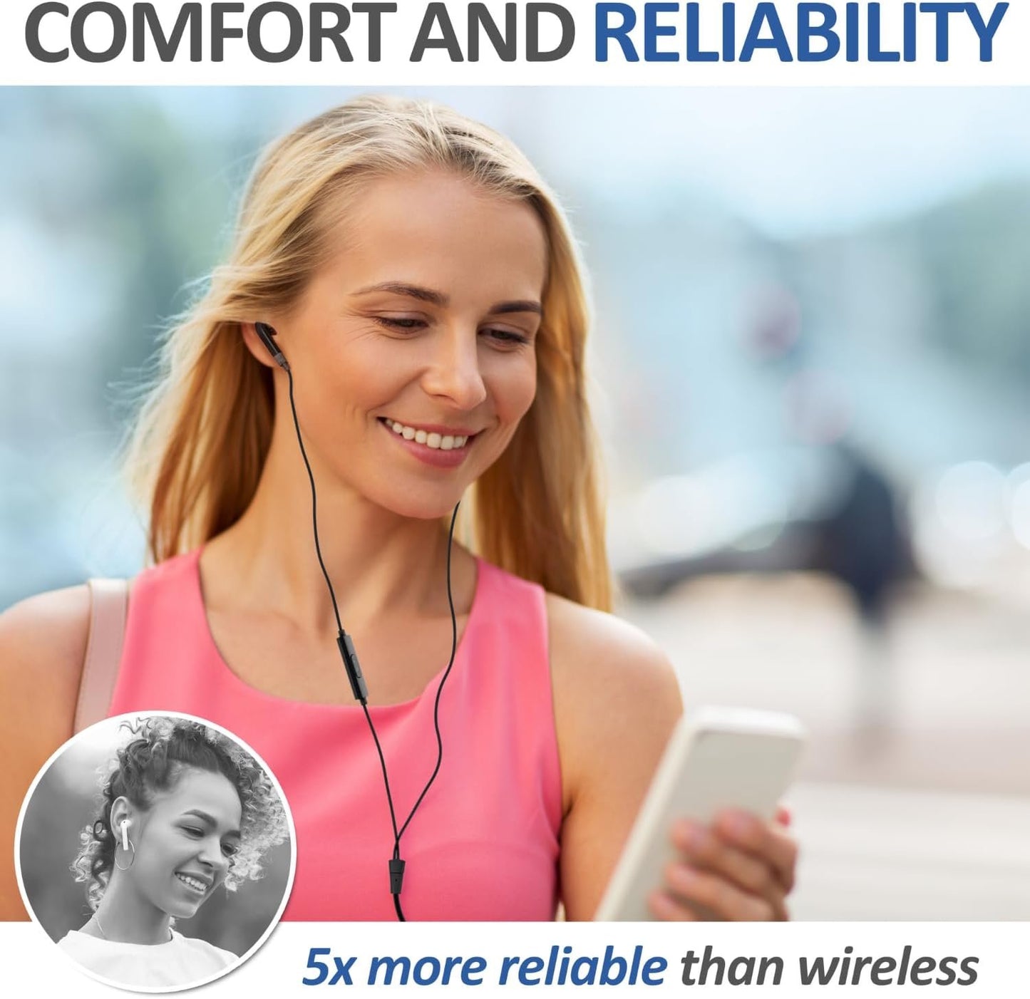 LUDOS FEROX Wired Earbuds in-Ear Headphones, Earphones with Microphone, 5 Years Warranty, Noise Isolation Corded for 3.5mm Jack Ear Buds for iPhone, iPad, Samsung, Computer, Laptop, Gaming, Sports