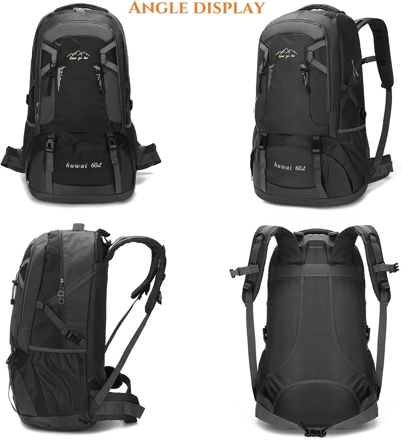 XCJump 60L Hiking Backpack Water Resistant Outdoor Sports Travel Daypack Bag Lightweight Bag For Women Men Mountaineering Camping Tourism