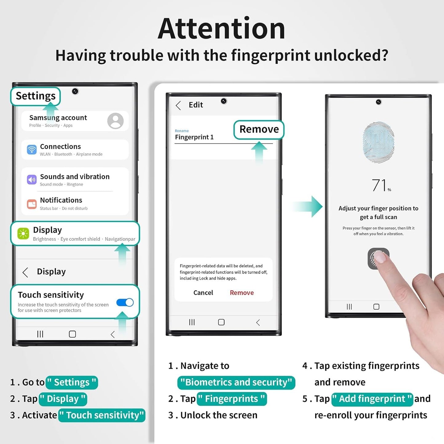 QUESPLE 2 Pack for Samsung Galaxy S22 Ultra Screen Protector 6.8-Inch, Support Fingerprint Unlock 9H Tempered Glass Film, [Touch Sensitive] [Scratch Resistant] [Bubble Proof]