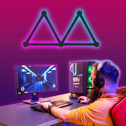 RGB Light Bar - Smart Wall Light Lines with Music Sync, Wi-Fi LED Gaming Lights with 16M+ Colors & 40+ Sence Modes, Creative Smart Light Bar for TV Backlight, Bedroom Esports Room(6 Pcs, Black)