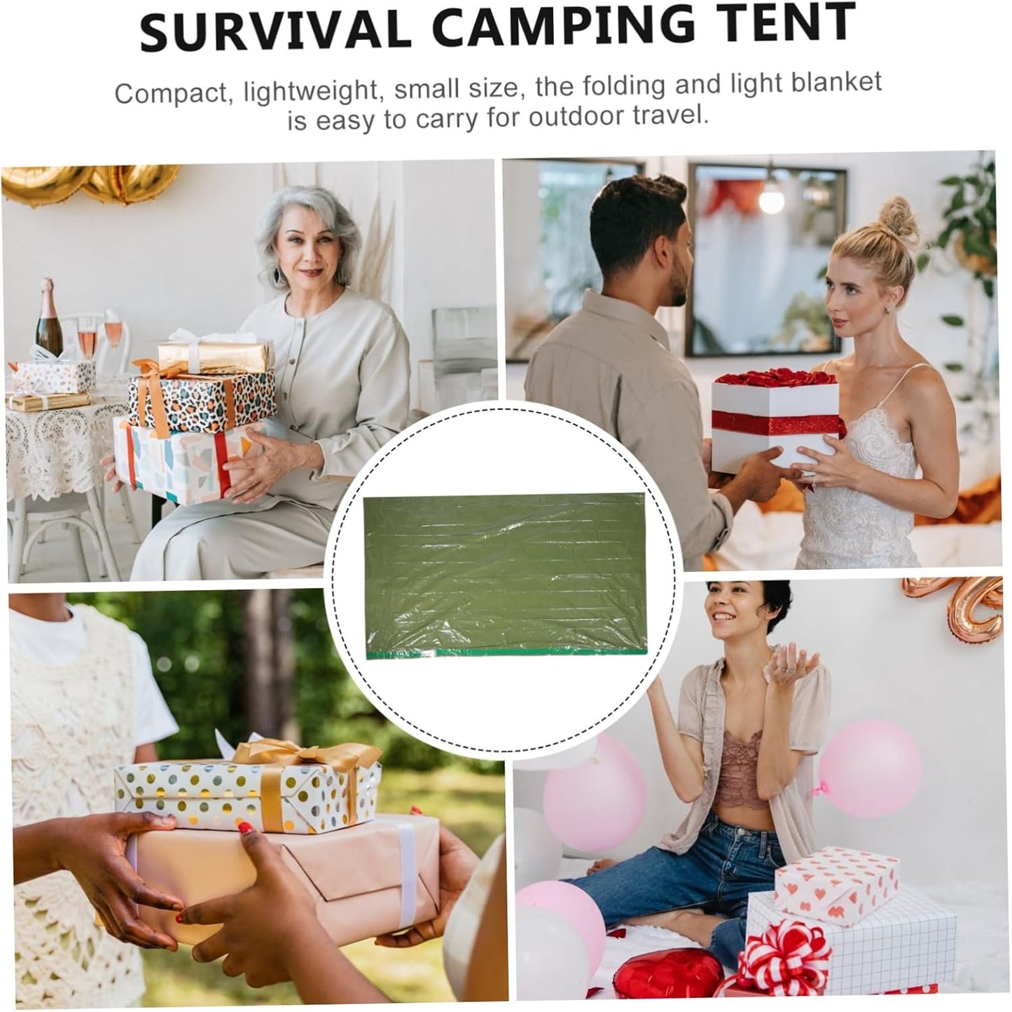 Generic Survival Camping Tent Emergency Thermal Blanket Multi Purpose Outdoor Survival Gear for Hiking Camping Lightweight Compact Design Essential for Emergency Preparedness