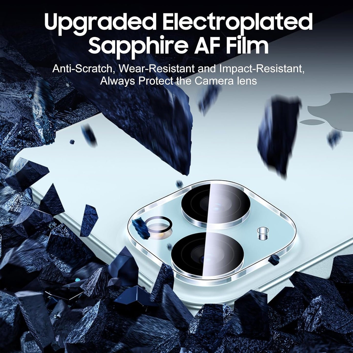 [3 Pack] UniqueMe Compatible with iPhone 15 6.1 inch/ 15 Plus 6.7 inch Camera Lens Protector Tempered Glass,[Case Friendly][Scratch-Resistant][Easy Installation]-Black Circle