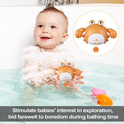 Toddler Bath Toy, Cute Crab Shape, 3,94 x 5,31 in Kids Water Companion, autentico Wind-Up Floating Design, Interactive Parent-Child Play for Beach, Travel, Daycare,