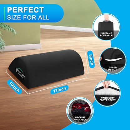 TALSTILA Foot Rest for Under Desk at Work, Footrests with Warm Plush Feet Pocket, Ergonomic Foam Footrest, Under Desk Footrest, for Office Desks & Office Chair - Back & Leg Pain Relief