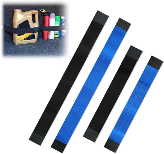 4 PCS Colorful Car Trunk Organizer Straps, Car Storage Organizer Straps, Car Accessories, Cargo Storage Strap for SUV, Truck, Van (Blue, Black)