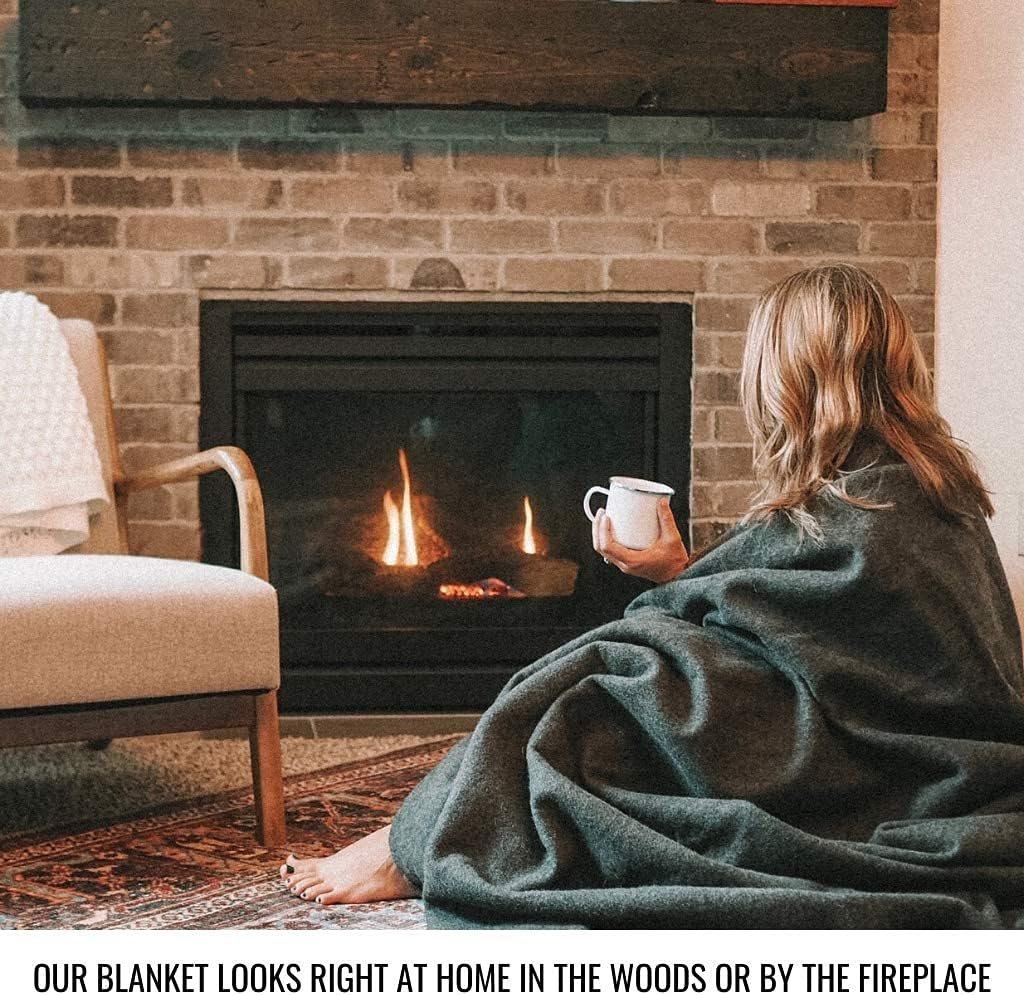 Arcturus Military Wool Blanket - 4.5 lbs, Warm, Thick, Washable, Large 64" x 88" - Great for Camping, Outdoors, Survival & Emergency Kits (Military Gray)