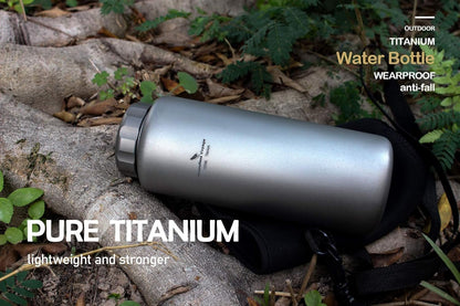 Boundless Voyage Titanium Water Bottle Big Capacity Wide Mouth Ultralight Leak-Proof Tea Coffee Canteen Cup Drinkware for Outdoor Camping Picnic Hiking Cycling Sports 35.5oz/1050ml Ti1591B