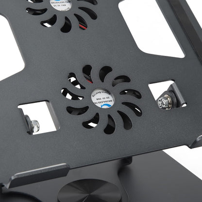 Laptop Stand, Notebook Riser Holder with Stepless Adjustable Cooling Fan Design, Ergonomic Rotatable Laptop Holder for Devices 11 to 17.3 Inches