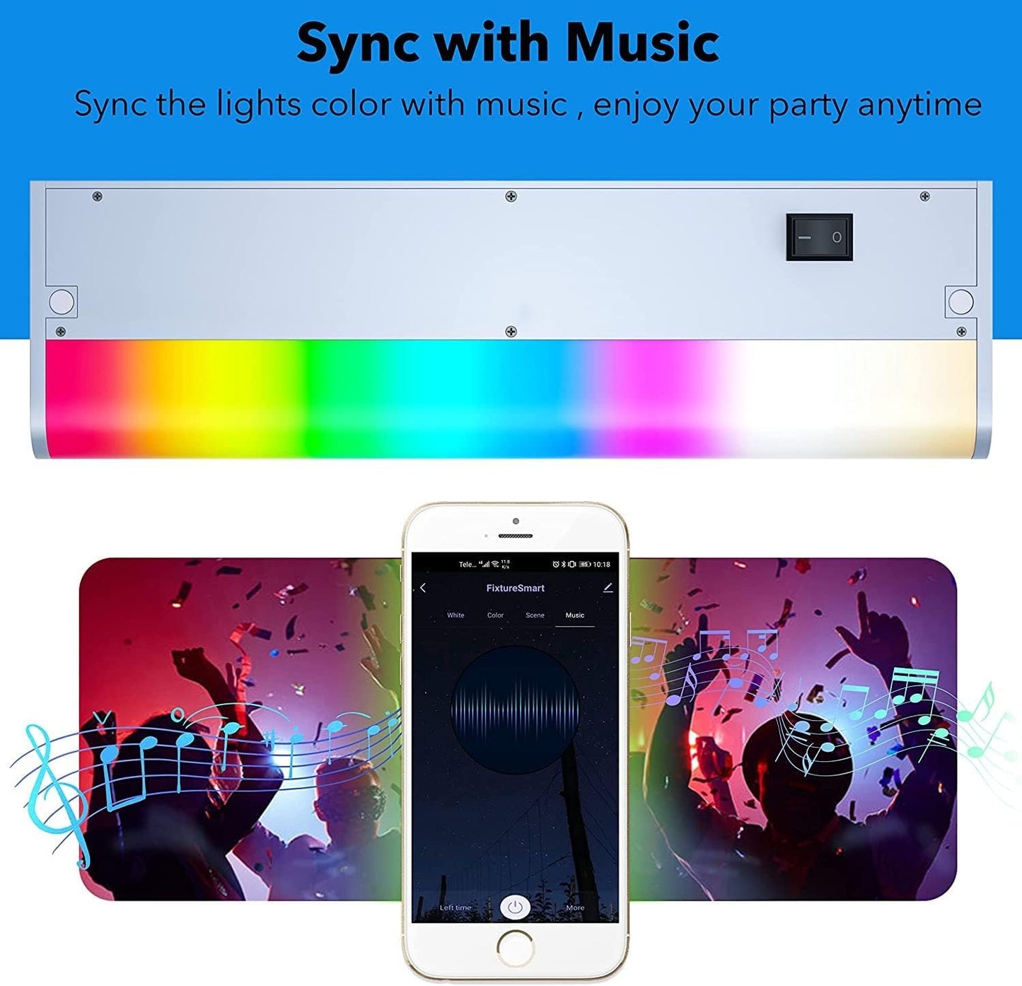 LED Under Cabinet Lights Fixture Hardwired, Smart Undercabinet Lighting Alexa Google Enabled. Plug in and Direct Wire. Dimmable and Linkable 120V Under Counter Light for Kitchen (2-Bar 12 Inch)