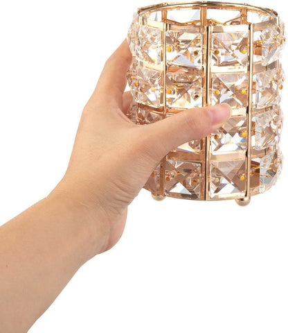 Feyarl Crystal Beads Makeup Brush Holder Pen Pencil Holder Storage Organizer Container (Gold)