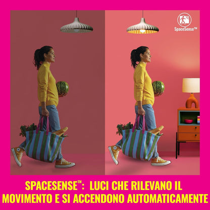 WiZ Smart Frosted Drop Light Bulb, 100W, E27, 2 Pieces, SpaceSense Technology, Voice Control, White or Coloured Light, Dimmable