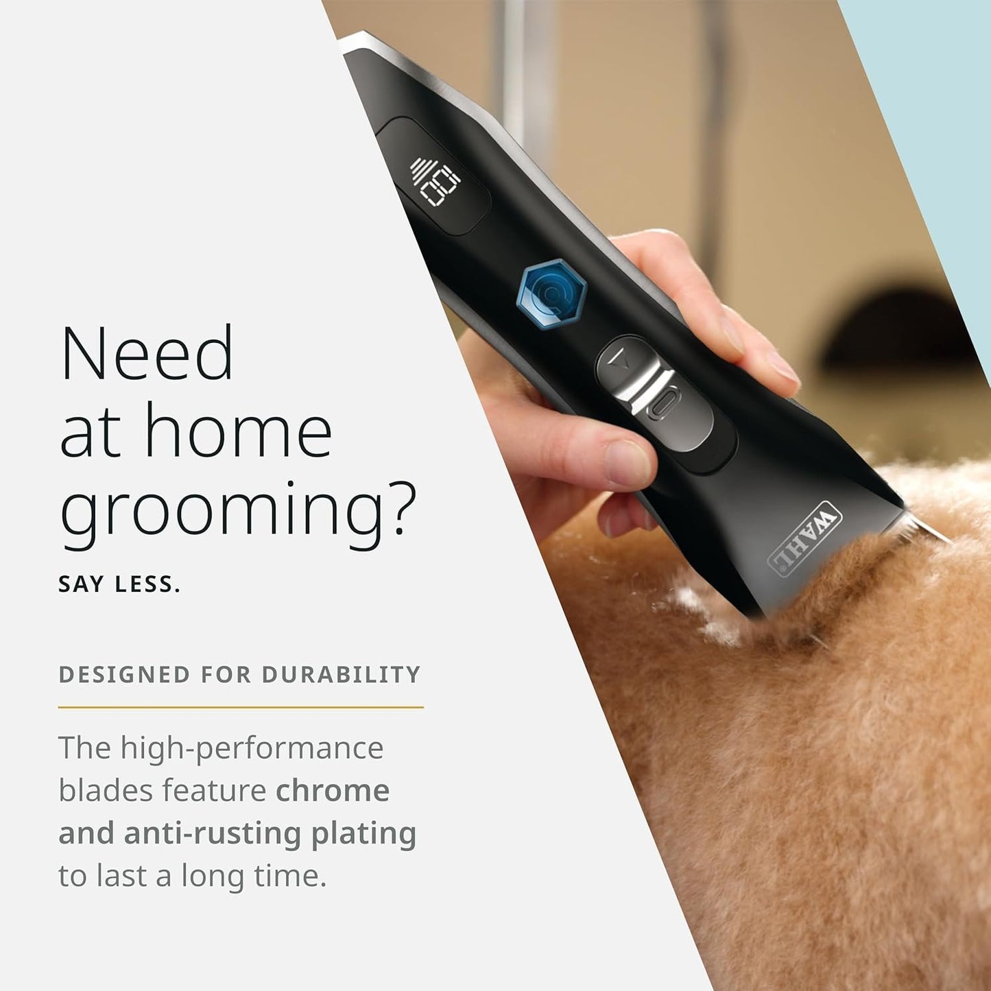 Wahl Pro Animal Smart Clip - Effortless at-Home Grooming - Cordless Clipper with LCD Screen - Rechargeable Battery - Supports Adjustable Cutting Length - Quiet Grooming Tool