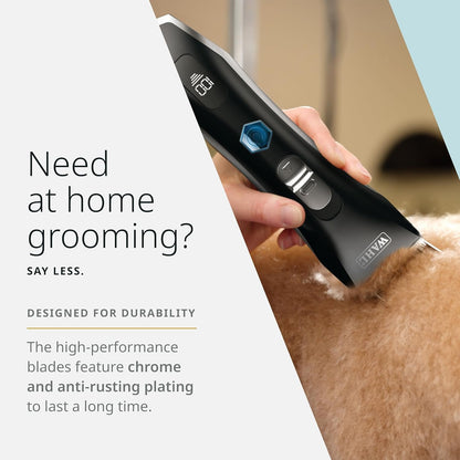 Wahl Pro Animal Smart Clip - Effortless at-Home Grooming - Cordless Clipper with LCD Screen - Rechargeable Battery - Supports Adjustable Cutting Length - Quiet Grooming Tool