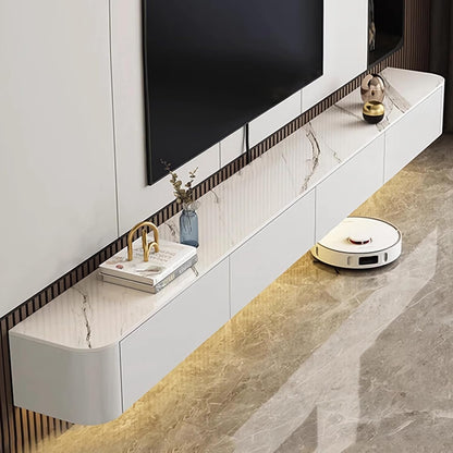 Coubird Solid Wood Suspended TV Cabinet, Modern Living Room TV Cabinet for Storage, TV Stand with Doors, Furniture for Living Room, Bedroom, Office (White-B, 160 cm/63.0in)